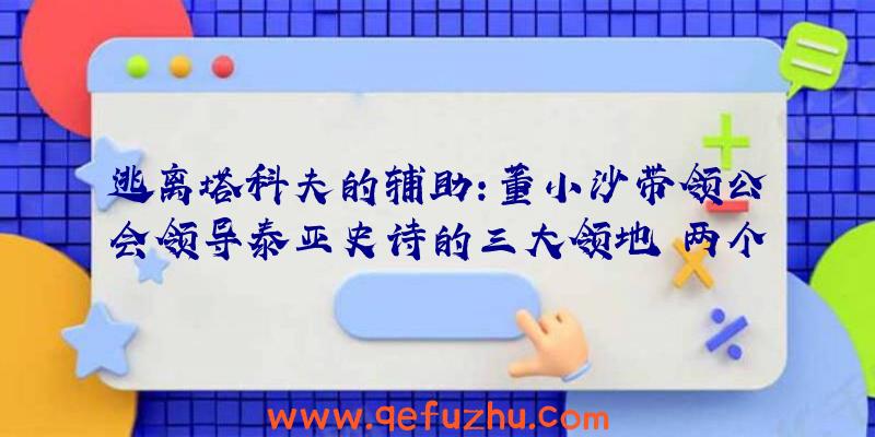 逃离塔科夫的辅助:董小沙带领公会领导泰亚史诗的三大领地